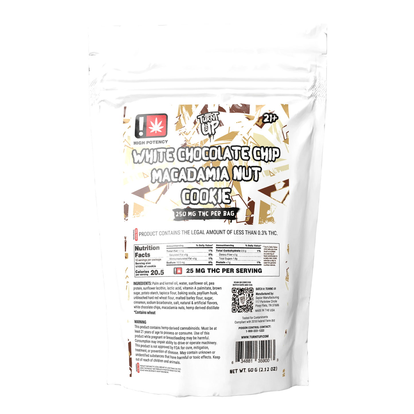 Cookie - White Chocolate Chip Macadamia Nut 250mg