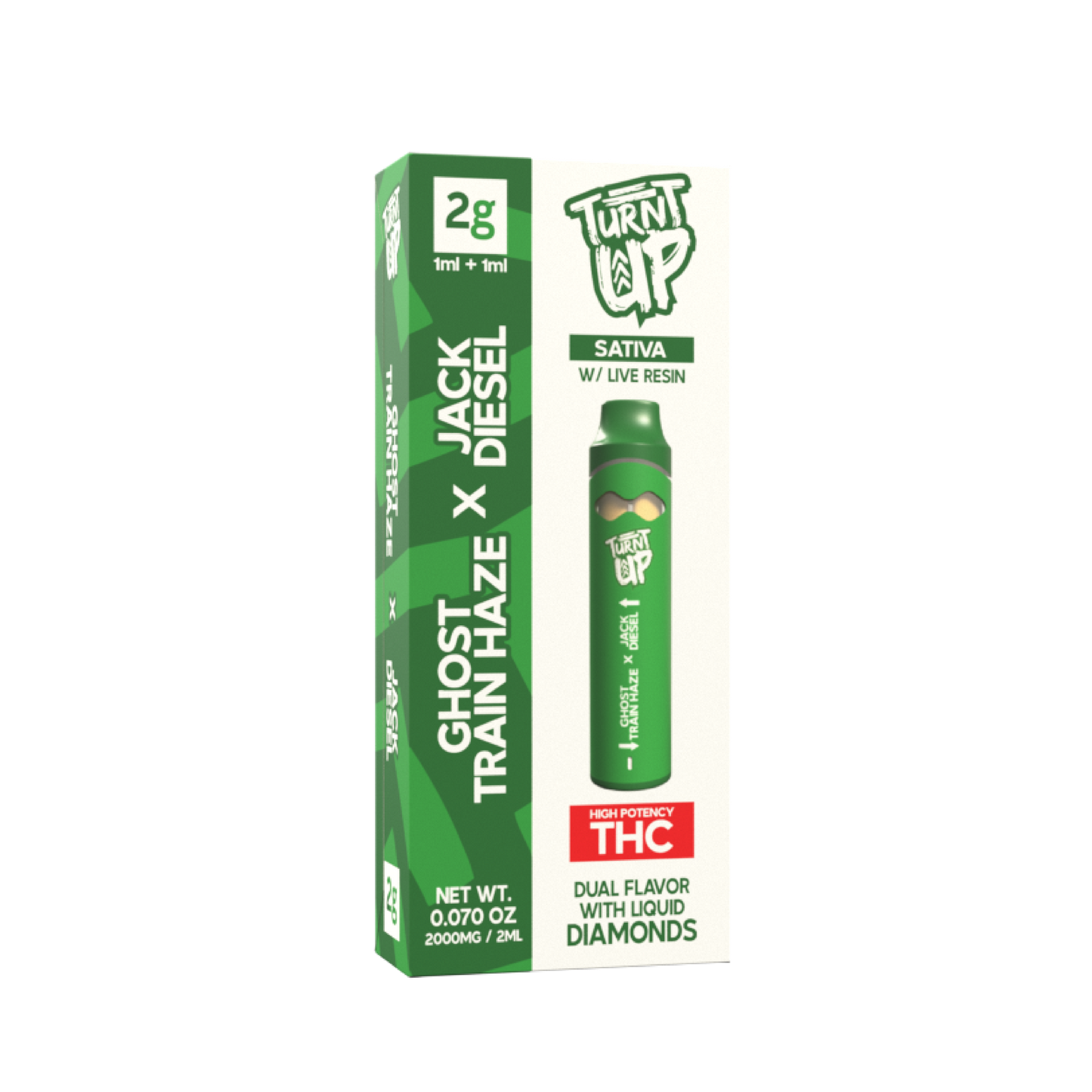 2g Dual Flavor Disposable - Ghost Train Haze x Jack Diesel